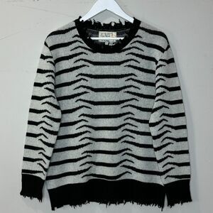 Sandrine Rose Zebra Cashmere Wool Blend Sweater Oversized Women's Small NWT